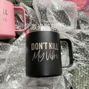 Taza aislada con recubrimiento en polvo de 12oz y 14 oz con logotipo personalizado, tazas de café de acero inoxidable con asa, vaso al vacío de doble pared con tapa - Product Image 3