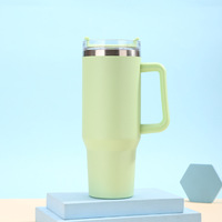 Botol Termos Vakum Stainless Steel dengan Pegangan Besar, Tumbler Minuman Olahraga Portabel untuk Luar Ruangan, Logo Custom, Kembali ke Sekolah