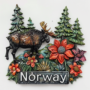 Aimants de réfrigérateur 3D en métal, souvenirs imprimés UV des monuments touristiques de Norvège, best-sellers - Product Image 5