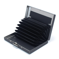Portefeuille en métal à 10 compartiments, boîte à cartes de crédit, porte-cartes fantaisie, étui pour cartes de visite DIY, en acier inoxydable, anti-RFID
