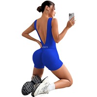 Combinaisons et justaucorps de sport pour femmes 2025, taille en V, yoga, gym, vêtements de fitness, entraînement, dos nu, froncé, une pièce, vêtements de maintien de la forme