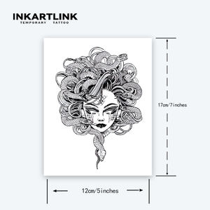 INKARTLINK - Pegatinas de Tatuajes Temporales para el Cuerpo, Diseño de <span class=keywords><strong>Medusa</strong></span> y Serpiente, Resistentes al Agua, Ecológicas, Duran 15 Días, Paquete al por Mayor - Product Image 4