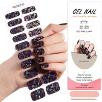 Huizi Gel Nail Wraps Desain Baru Stiker Kuku Gel Dengan Lampu UV