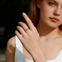 Bague de promesse solitaire en argent sterling S925 avec moissanite taille princesse 1,2 carats et 4 griffes pour femme