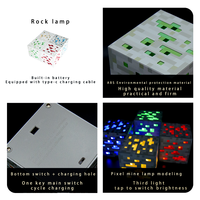 Rouge Jaune Bleu Vert Élément Lumière LED Veilleuse Jeu Périphérique Décoration Cadeau Mise À Niveau Mode De Charge Mineur Minerai Lumière