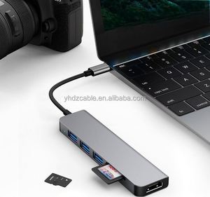 USB3.0 Hub Type <b>C</b> Extension for Apple Notebook Converter 6 in 1 Dock <b>Card</b> <b>Reader</b> - Product Image 4