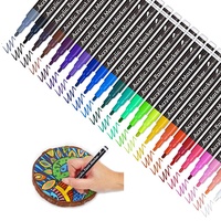 Marqueurs de peinture acrylique à base d'eau Artistro à pointe fine de 1 mm, 24 couleurs, pour enfants, marqueur permanent