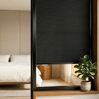 Tela de poliéster moderna con diseño de panal de abeja, 100% opaca y sin espacios, para persianas. |   Persianas Plisadas con Aislamiento Térmico para Ventanas de Dormitorios