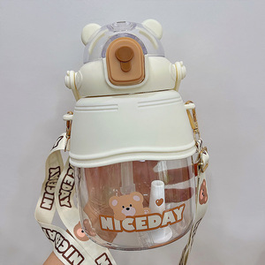 Tasse à eau en paille de grande capacité de dessin animé mignon bouteille d'eau portable personnalisée pour enfants pratique - Product Image 6