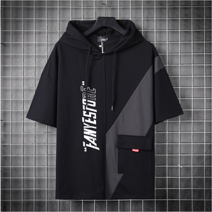 Mejor venta blanco y negro hombre niño casual streetwear con capucha moda transpirable estampado sudaderas con capucha más tamaño camisas de los hombres de fábrica - Product Image 5