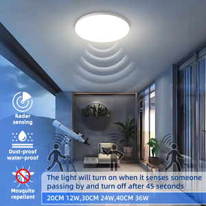 Moderna Plafoniera LED 18W SMD2835 6500K IP66 AC 85-265V con Sensore di Movimento a Microonde PIR, Pannello Acrilico per Camera da Letto - Product Image 6