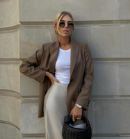 2019 tissu tissé longues conceptions bureau Blazer femme costume Designer Blazer femmes