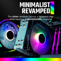 Ventilateur de refroidissement CPU gaming 120 mm avec caloducs RGB, 4 cuves en cuivre et aluminium, DC 12V, gaine antioxydante, 3W, 4 broches, roulement à billes, 22dBA pour boîtier d'ordinateur