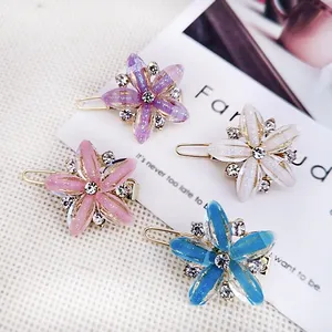 Bán Buôn Mini Flower Kẹp Tóc Barrette Cô Gái Tóc Phụ Kiện Rhinestone Pha Lê Tóc Clip Phụ Nữ Trưởng Thành, Cô Gái Vải D366