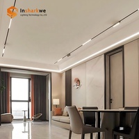 Système d'éclairage sur rail magnétique LED ultra-mince moderne de 11mm avec projecteur rotatif corps en aluminium et puce COB