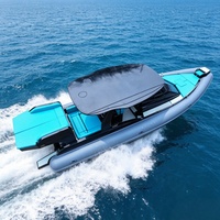 9.9m Fiberglas RIB Kabinli Tekne 33ft ORCA Hypalon Şişme Tüp Ağır Hizmet Tipi Arama Kurtarma Yarı Sert Şişme Botlar
