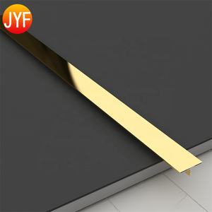 H4044 Foshan Factory Edelstahl Boden Inlay Streifen Gold Keramik Eck kante <span class=keywords><strong>T</strong></span>-Form Fliesen verkleidung - Product Image 1
