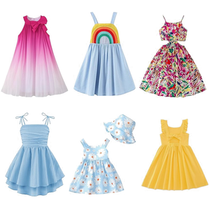 Vestido sin mangas premium de verano 2026 para niñas, pacas mixtas en liquidación, top de malla suave, calidad impecable para niños - Product Image 1