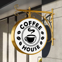 Boîte à lumière LED circulaire rotative personnalisée, étanche IP65, pour extérieur, montage mural, décoration publicitaire pour café, bar, restaurant