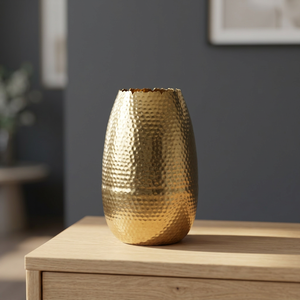 Jarrón de Flores de Metal y Hierro Hecho a Mano, Ecológico, con Acabado en Cobre, Diseño Moderno, Color Oro Rosa, para Decoración del Hogar o Bodas - Product Image 3