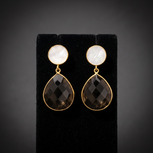 ต่างหูเงินแท้ทำมือประดับพลอยสไตล์โบโฮแฟชั่น - Product Image 3
