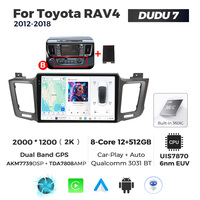 MEKEDE DUDU7 12 + 512G navegación GPS para coche Android Auto 2K pantalla reproductor Multimedia Audio Radio para Toyota RAV4 2012-2018