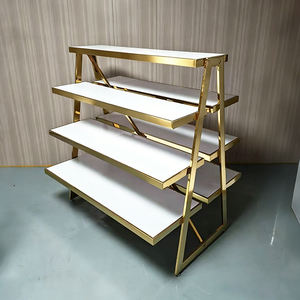 Étagère de présentation de vêtements moderne pour boutique, en planches de bois et structure métallique, taille et couleur personnalisables, solution de merchandising visuel - Product Image 3