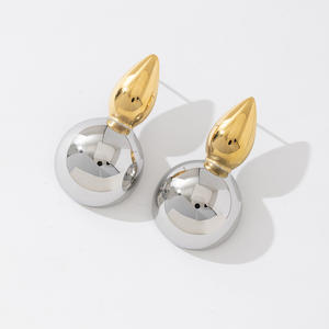 Boutique Fashion Exclusive Waterproof Women Jewelry Temperament Stainless Steel Statement Geometric Unusual Calebash Earrings - Product Image 1