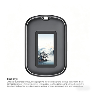 Traceur GPS pour animaux de compagnie AirTag compatible avec l'application Localiser d'Apple, localisateur de clés AirTag, écran à encre électronique, fonction Localiser - Product Image 1