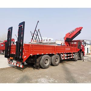 Camion grue à flèche pliante Shacman Delong 16 tonnes, véhicule de transport à plateau large pour levage et transport - Product Image 2