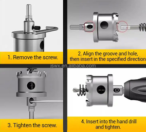 WEIX 1 Pc Carbide-Tipped TCT Drill Holes Saw Set Drill Bit for Stainless Steel Concrete Wood <strong>Reamer</strong> <strong>Tool</strong> Kit Metal Cutter - Product Image 3