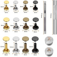 480 ensembles de rivets en cuir double face de 3 tailles, outil de fixation idéal pour l'artisanat du cuir, les vêtements, les chaussures, les sacs à décorer