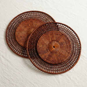 High Quality Natural Vibe <b>Table</b> <b>Mat</b> for Dining Decor Eco Friendly Boho Home Decor Handmade Rattan Brown Placemat - Product Image 1