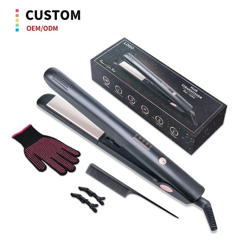 Custom Logo Hair PTC Fast Heating Flat Iron Machine With Ceramic Plate Professional Ionic Hair Straightener