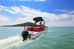 Bateau ponton sportif certifié CE avec télécommande, toit arqué, canapé de luxe, coque en aluminium, moteur 300 CV – Loisirs, vitesse, <span class=keywords><strong>passion</strong></span> - Product Image 2