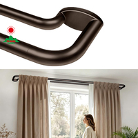 Tringle à rideaux double sans perçage, réglable par tension, en métal, pour porte coulissante en verre, chambre, balcon, fenêtre – Vente en gros directe usine