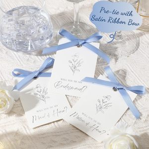 Bán Buôn Hoa Cô Dâu Tắm Lời Mời Bạn Sẽ Là Phù Dâu Tôi Thẻ Phù Dâu Đề Nghị Thẻ Với Ribbon Bow - Product Image 4