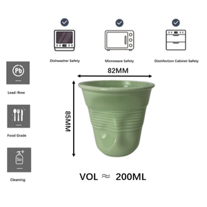Vente en gros d'usine, tasses à latte créatives de 200 ml, faites à la main, plissées, tasses à café irrégulières, tasses à thé - Product Image 5