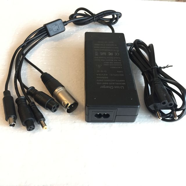 42V2A Li-ion Battery Charger with 5 Different Connectors M12-M16-Mi-DC5521-XLR-3