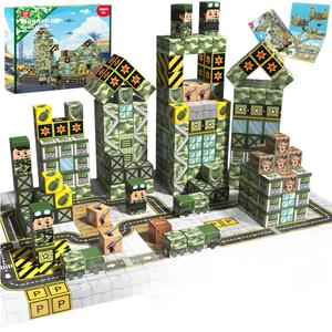 Ensemble <span class=keywords><strong>de</strong></span> blocs <span class=keywords><strong>de</strong></span> <span class=keywords><strong>construction</strong></span> magnétiques ABS Square World, <span class=keywords><strong>jeu</strong></span> <span class=keywords><strong>de</strong></span> puzzle d'assemblage magnétique DIY Forêt Primaire - Product Image 5