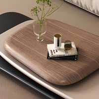 Table basse rotative de designer italien, créative, flottante, grande, haut de gamme, en bois, pour la maison