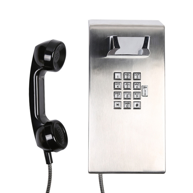 JOIWO Wall Mounted Telephones OEM Stainless Steel Metal Keypad Analog or IP Jail Phone for Prison Imnate