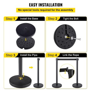 Custom Color <strong>Retractable</strong> <strong>Belt</strong> Stanchion Pole Weighted Base <strong>Queue</strong> Pole For Indoor Outdoor Events Traffic Warning For <strong>Bank</strong> Airport - Product Image 5