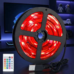 Striscia LED Retroilluminata Impermeabile da 2m, Luce RGB 16 Colori per TV 40-60 Pollici, Kit Illuminazione Monitor USB con Telecomando Incluso per Natale - Product Image 3