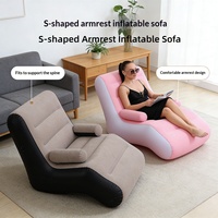 Canapé-lit gonflable moderne et minimaliste en forme de S, pliable, double usage, matelas épaissi en PVC, paresseux, 5-en-1, portable