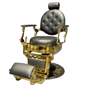 Bomba hidráulica negra y dorada, sillas de peluquería de bronce, silla reclinable de salón <span class=keywords><strong>para</strong></span> barbería - Product Image 5