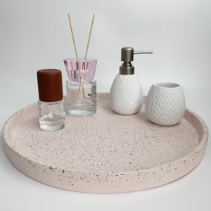 Tùy chỉnh thực hiện 14.5 inch Vòng khay lớn thân thiện với môi ĐÁ BÊ TÔNG terrazzo phục vụ lưu trữ Khay Trang trí nội thất - Product Image 3