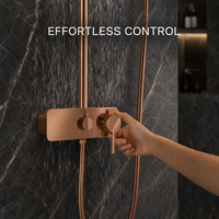 Ensemble de robinetterie de douche en laiton à température constante de luxe, système de douche pluie mural, mitigeur anti-brûlure pour salle de bain