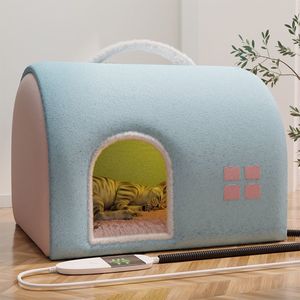 חיות מחמד באיכות גבוהה קנקן חתול חורף חם סגור לחלוטין נוסף ערמומי ענק מיטת קנקן מחומם - Product Image 1