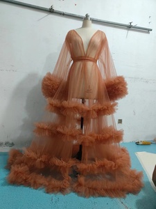 Abito da donna in Tulle a manica lunga con 2024 illusione per la fotografia abito <span class=keywords><strong>premaman</strong></span> a balze gonfie - Product Image 2